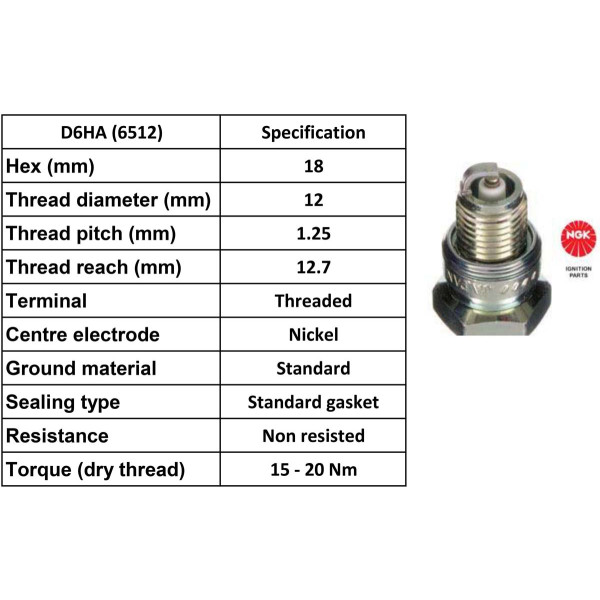 NGK NGK Spark Plug D6HA/D6HS Plugs [Box 10]